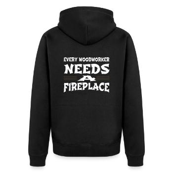 birthday carpenter work tshirts chainsaw carpenter - Unisex Premium Organic Zip Hoodie - black - Back - Nico (187cm)