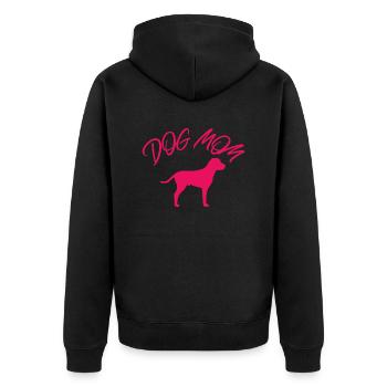 Dog Mom - Unisex Premium Bio Zip Hoodie - Schwarz - Hinten - Nico (187cm)