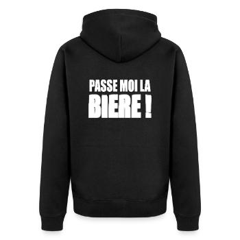Passe moi la Bière ! - Veste à capuche bio Premium Unisexe - noir - Dos - Nico (187cm)