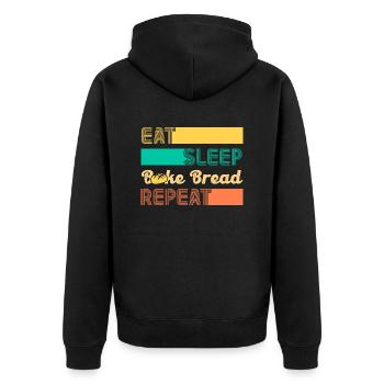 Bread Baking Baker Bakery Sourdough - Unisex Premium Organic Zip Hoodie - black - Back - Nico (187cm)