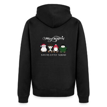 santas squad - Unisex Premium Bio Zip Hoodie - Schwarz - Hinten - Nico (187cm)