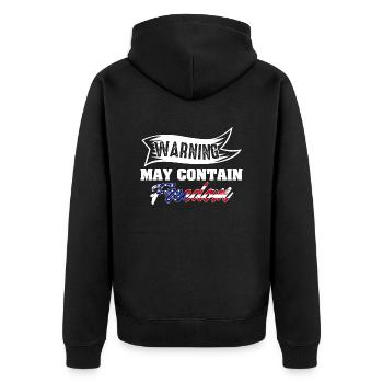 Avertissement peut contenir la liberté Cool Drôle patriotique - Veste à capuche bio Premium Unisexe - noir - Dos - Nico (187cm)