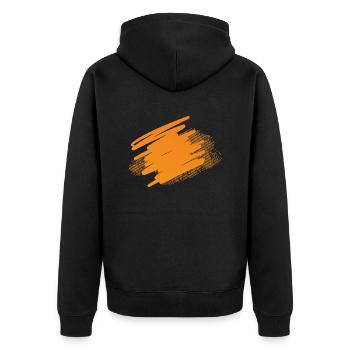 Farbkleckse Kleckse Farbspritzer Maler Geschenk - Unisex Premium Bio Zip Hoodie - Schwarz - Hinten - Nico (187cm)