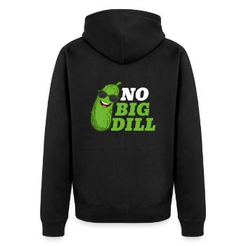 No Big Dill Cucumber Pickle - Unisex Premium Bio Zip Hoodie - Schwarz - Hinten - Nico (187cm)