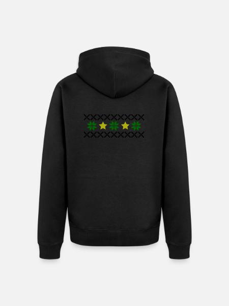 Norway Pattern - Unisex Premium Organic Zip Hoodie - black