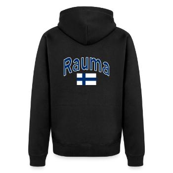 Drapeau finlandais de Rauma - Veste à capuche bio Premium Unisexe - noir - Dos - Nico (187cm)
