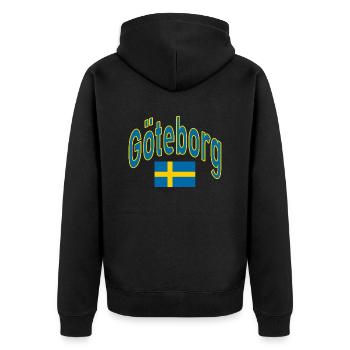 Göteborg Drapeau de la Suède - Veste à capuche bio Premium Unisexe - noir - Dos - Nico (187cm)