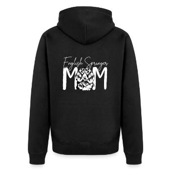 English Springer Spaniel Dog - Unisex Premium Organic Zip Hoodie - black - Back - Nico (187cm)