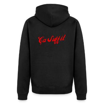 Ça suffit idée cadeau - Veste à capuche bio Premium Unisexe - noir - Dos - Nico (187cm)