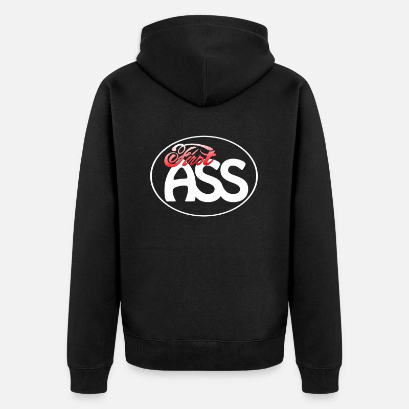 Logo First Ass - Cadre - FA03 - Veste à capuche bio Premium Unisexe - noir