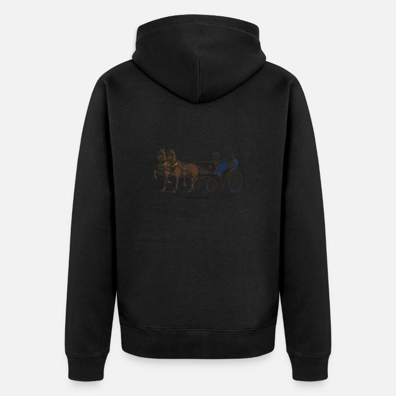 Le cheval comme mon Uber - Veste à capuche bio Premium Unisexe - noir