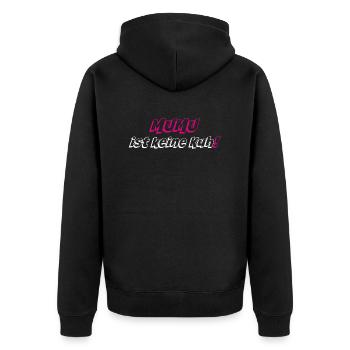 Mumu ist keine Kuh - Unisex Premium Bio Zip Hoodie - Schwarz - Hinten - Nico (187cm)