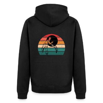 Baskische Pelota | Vintage Retro Basque Pelota - Unisex Premium Bio Zip Hoodie - Schwarz - Hinten - Nico (187cm)