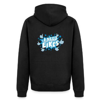 Need Likes (Comic Explosion) - Veste à capuche bio Premium Unisexe - noir - Dos - Nico (187cm)