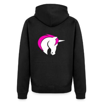 Licorne bicolore - Veste à capuche bio Premium Unisexe - noir - Dos - Nico (187cm)