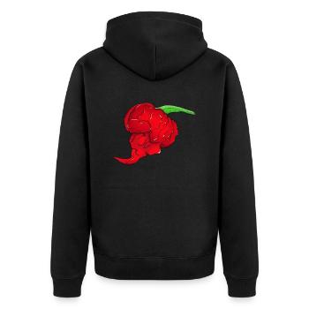 7 Pot Primo - Unisex Premium Bio Zip Hoodie - Schwarz - Hinten - Nico (187cm)