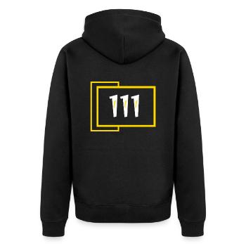 111 vide - Veste à capuche bio Premium Unisexe - noir - Dos - Nico (187cm)