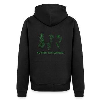 Flower Blume Pflanze - Unisex Premium Bio Zip Hoodie - Schwarz - Hinten - Nico (187cm)