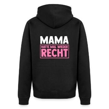 Mutter Muttertag Mama - Unisex Premium Bio Zip Hoodie - Schwarz - Hinten - Nico (187cm)