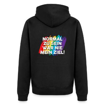 Schullehrerin Lehrerin - Unisex Premium Bio Zip Hoodie - Schwarz - Hinten - Nico (187cm)
