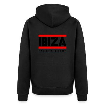 Ibiza Party Crew - Unisex Premium Organic Zip Hoodie - black - Back - Nico (187cm)