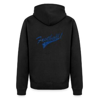 Vintage-Fußball - Unisex Premium Bio Zip Hoodie - Schwarz - Hinten - Nico (187cm)
