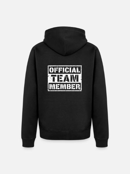 Official Team Member (Used) - Unisex Premium Organic Zip Hoodie - black