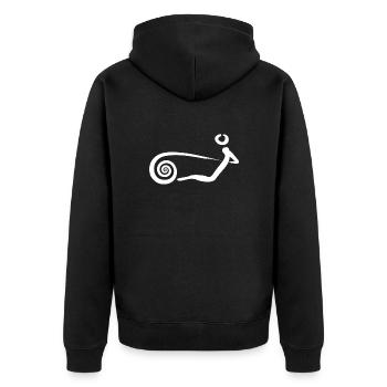 Rudergerät Trance 2 - Unisex Premium Bio Zip Hoodie - Schwarz - Hinten - Nico (187cm)