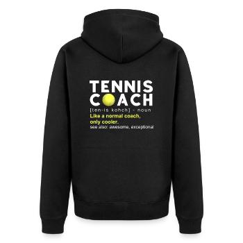 Tennis Shirt Funny Tennis Coach Gift Definition - Unisex Premium Bio Zip Hoodie - Schwarz - Hinten - Nico (187cm)