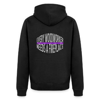 Happy Christmas Tree Sayings Christmas Pajama - Unisex Premium Organic Zip Hoodie - black - Back - Nico (187cm)