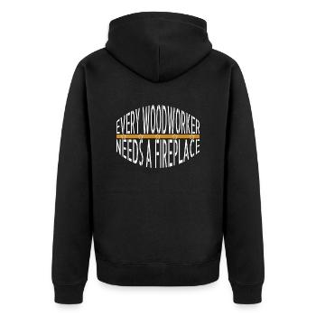 birthday present idea carpenter work tshirts - Unisex Premium Organic Zip Hoodie - black - Back - Nico (187cm)