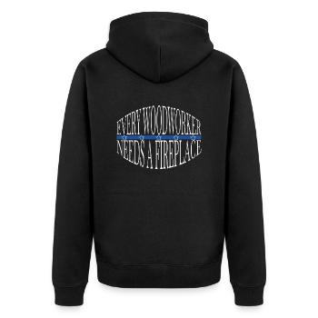 tree feller arboriculturist funny craftsmen design - Unisex Premium Bio Zip Hoodie - Schwarz - Hinten - Nico (187cm)
