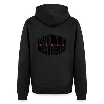 the carpenters funshirt lumber funny carpenter - Unisex Premium Organic Zip Hoodie - black - Back - Nico (187cm)