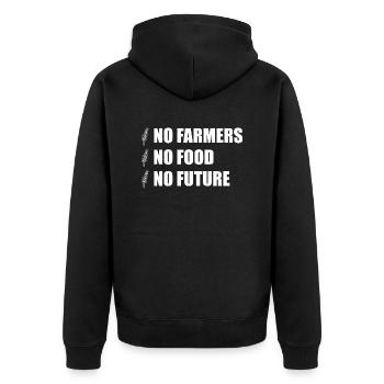 Pas d’agriculteurs Pas de nourriture Pas de manifestation de protestation des futurs agriculteurs - Veste à capuche bio Premium Unisexe - noir - Dos - Nico (187cm)
