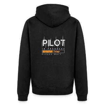 Pilot Captain Pilot Glider - Unisex Premium Organic Zip Hoodie - black - Back - Nico (187cm)
