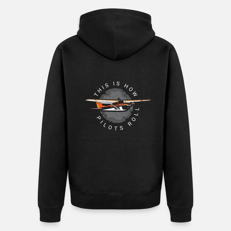 Pilot Captain Pilot Glider - Unisex Premium Organic Zip Hoodie - black