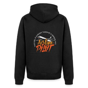 Pilot Captain Pilot Glider - Unisex Premium Organic Zip Hoodie - black - Back - Nico (187cm)
