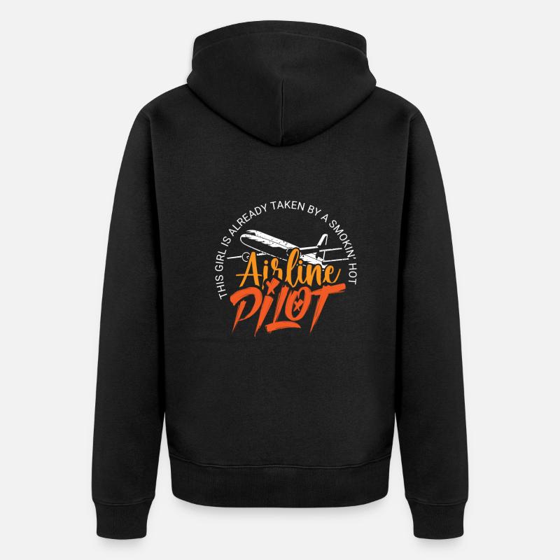 Pilot Captain Pilot Glider - Unisex Premium Organic Zip Hoodie - black