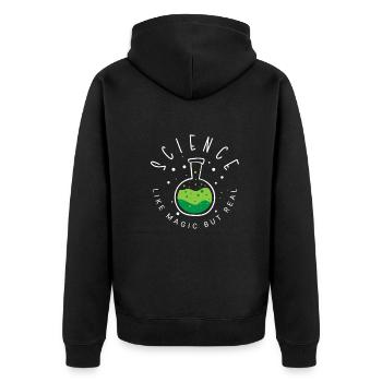 Chemistry Science Physics Research Nerd Humor - Unisex Premium Organic Zip Hoodie - black - Back - Nico (187cm)