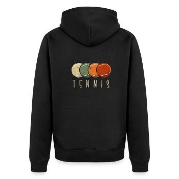 Tennis Spieler Präsent Tennis Verein Trainer Sport - Unisex Premium Bio Zip Hoodie - Schwarz - Hinten - Nico (187cm)