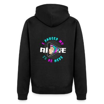 Anime Fan Präsent Japanischer Zeichentrick Cosplay - Unisex Premium Bio Zip Hoodie - Schwarz - Hinten - Nico (187cm)