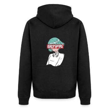 Anime Fan Präsent Japanischer Zeichentrick Cosplay - Unisex Premium Bio Zip Hoodie - Schwarz - Hinten - Nico (187cm)