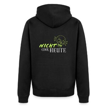 Nicht cool Heute - Unisex Premium Bio Zip Hoodie - Schwarz - Hinten - Nico (187cm)