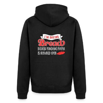 Bread Baking Baker Bakery Sourdough - Unisex Premium Organic Zip Hoodie - black - Back - Nico (187cm)