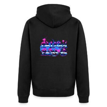 Balkan Junge Exyu Rock Bosnien Kroatien Serbien - Unisex Premium Bio Zip Hoodie - Schwarz - Hinten - Nico (187cm)