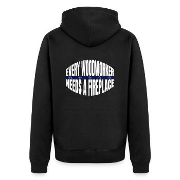 carpenter work tshirts present birthday funshirt - Unisex Premium Organic Zip Hoodie - black - Back - Nico (187cm)