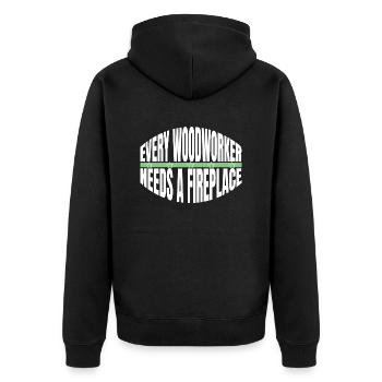 birthday present idea jokes chainsaw grab - Unisex Premium Organic Zip Hoodie - black - Back - Nico (187cm)