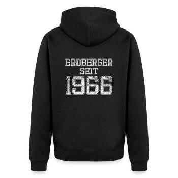 Erdberger seit 1966 Geburtstag Spruch - Unisex Premium Bio Zip Hoodie - Schwarz - Hinten - Nico (187cm)