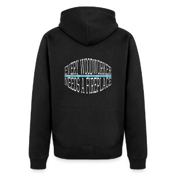 americas chainsaw grab tree - Unisex Premium Bio Zip Hoodie - Schwarz - Hinten - Nico (187cm)
