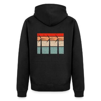 Wind turbine technician wind farm wind power - Unisex Premium Organic Zip Hoodie - black - Back - Nico (187cm)
